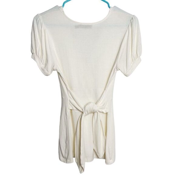 The Limited V Neck Back Tie Short Sleeve Top Off White Size XS - Picture 2 of 5